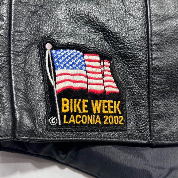 VINTAGE FMC BMW MOTORCYCLE LEATHER VEST WITH‎ COMMEMORATIVE PATCHES & PINS SZ 44 - Picture 8 of 13